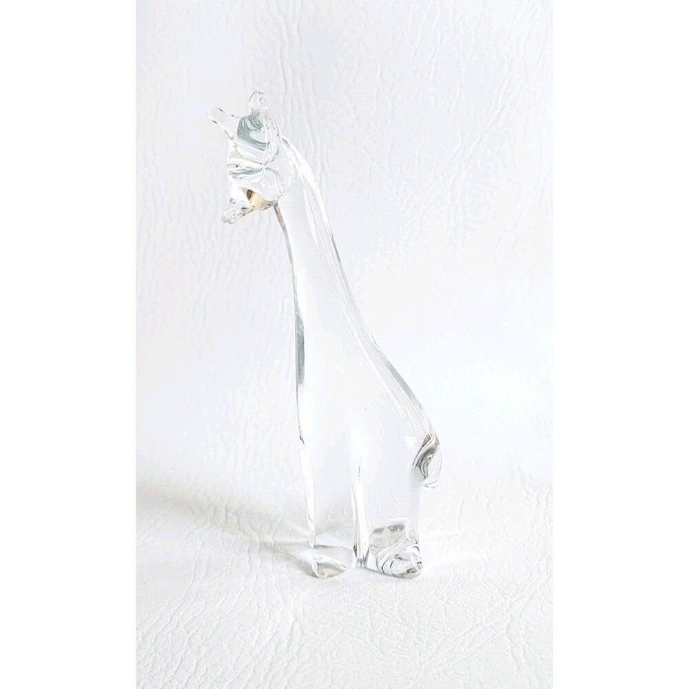 Vintage 1980s Eneryda of Sweden Scandinavian Hand Blown Art Glass Giraffe 6"